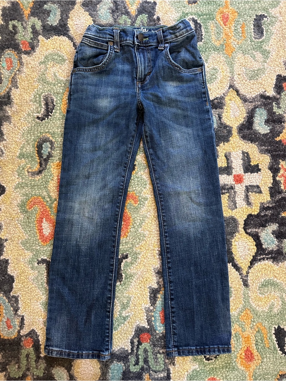 Wrangler Kids Dark Blue Straight-Leg Jeans EUC